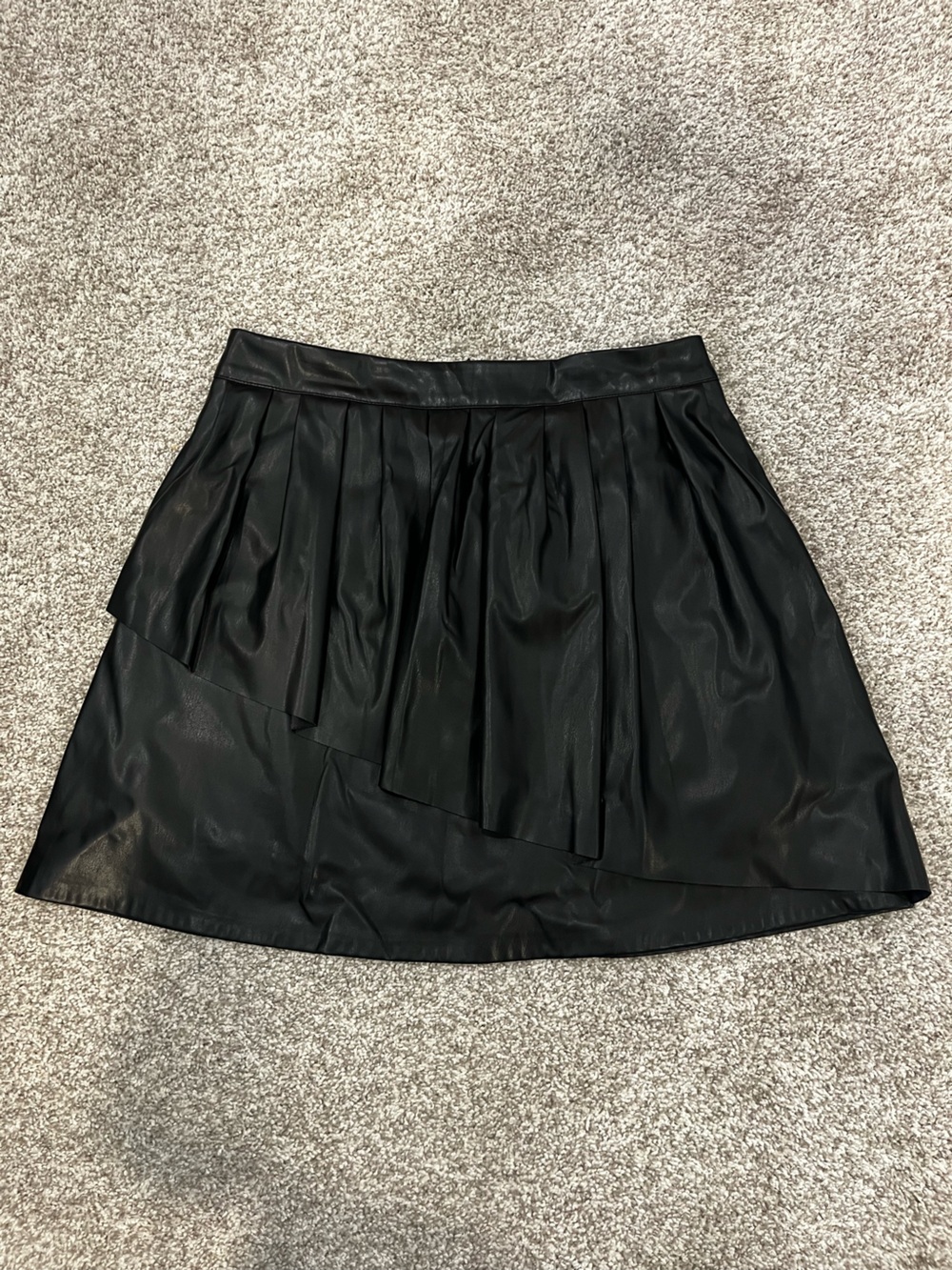Sunday in Brooklyn Black Faux Leather Pleated Skirt